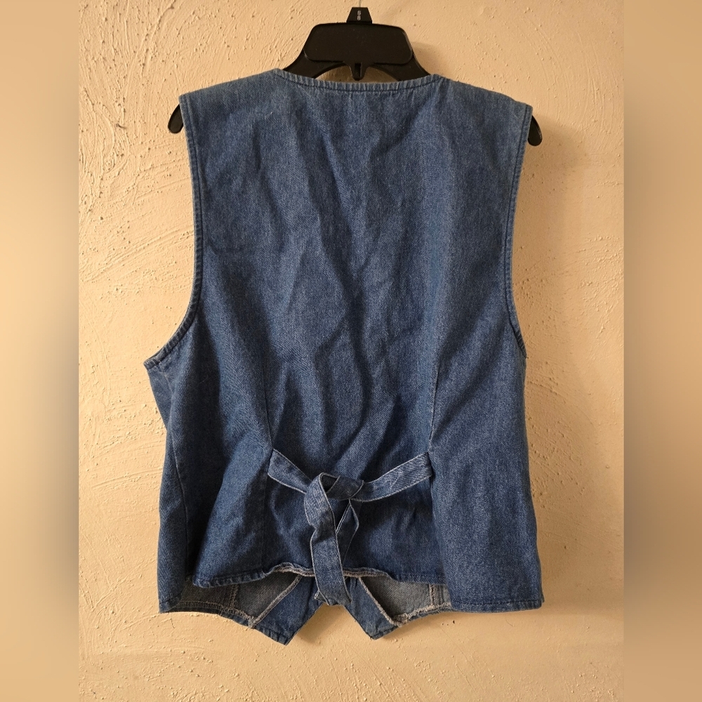 Denim Blue Embroidered Vest - Picture 3 of 3